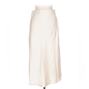 Cream Satin Midi Skirt Calf Length